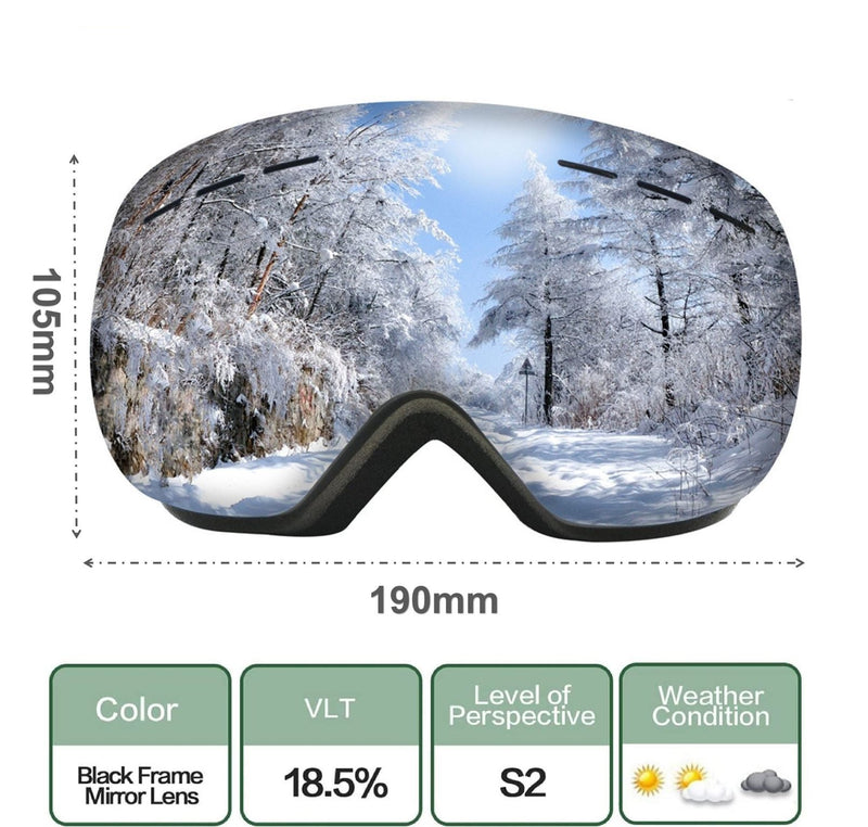 Ski Goggles - UV Protect Lens & Anti-Fog