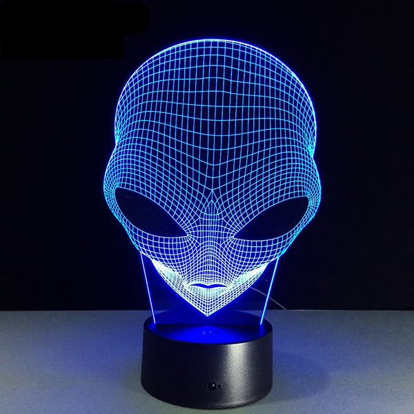 Alien Head 3D Hologram Lamp Night Light With Touch Switch - Nifti NZ