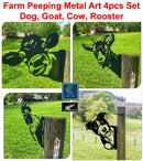 Metal Arts Garden Sculptures Farm Peeping Ornament