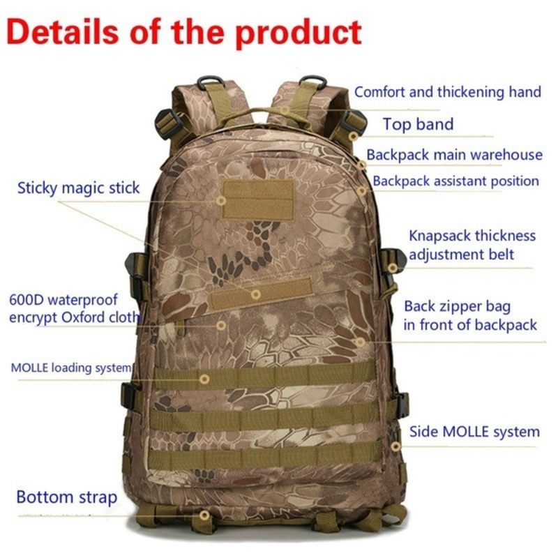 Tactical Camping Backpack - Waterproof High Quality