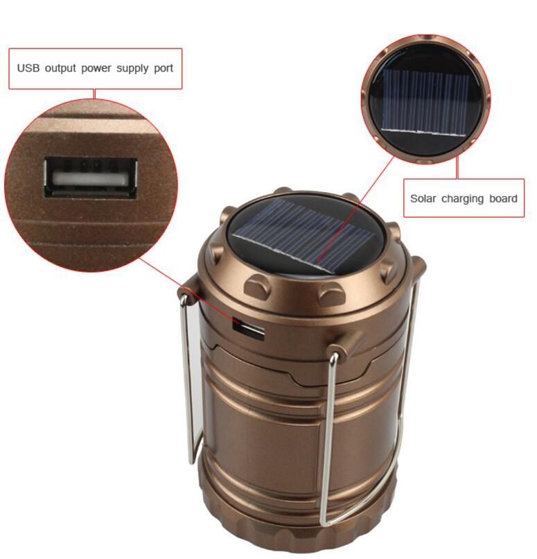 LED USB Solar Rechargeable Outdoors Lantern