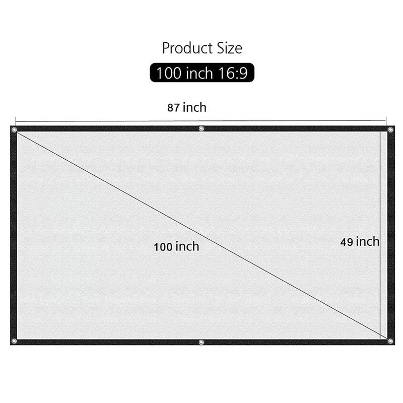 High Brightness 100 inch HD Projector Screen
