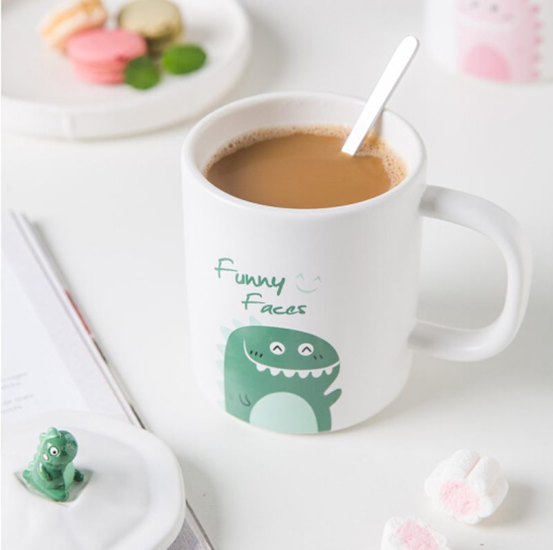 Coffee Mug Cup with Lid & Spoon Set