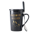 Unicorn Coffee Mug Cup with Lid & Spoon Set