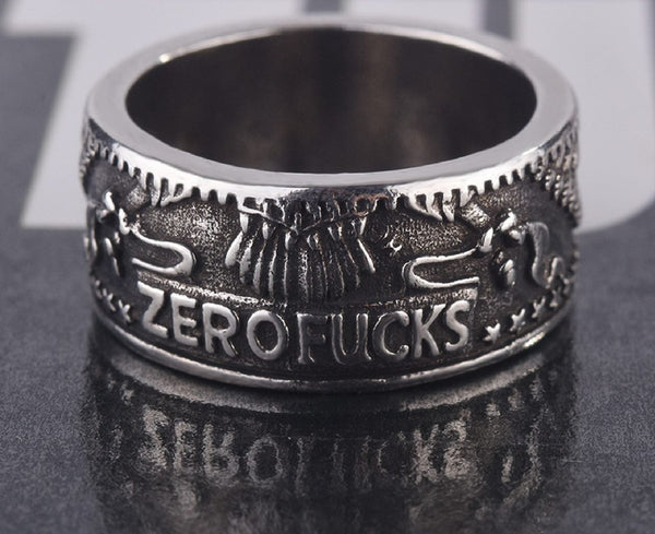 Zerof#%ks Silver Mens Ring