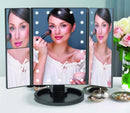 Trifold Makeup Mirror with LED Light - Magnifying Makeup Mirror
