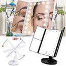 Trifold Makeup Mirror with LED Light - Magnifying Makeup Mirror