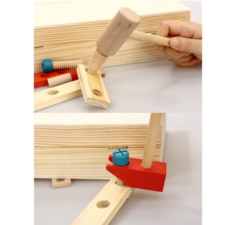 Kids Wooden Tool Set with Box 36Pcs