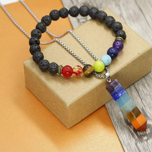 Chakra Gemstone Healing Set - Necklace & Bracelet
