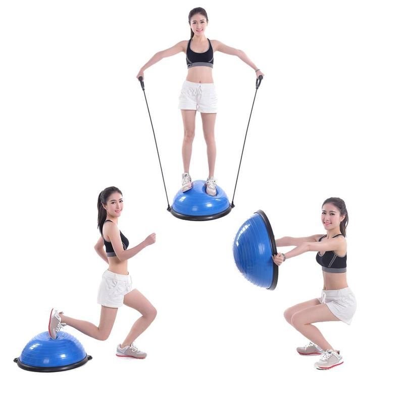 Balance Ball Yoga Home Fitness Trainer Exercise w Resistance Straps