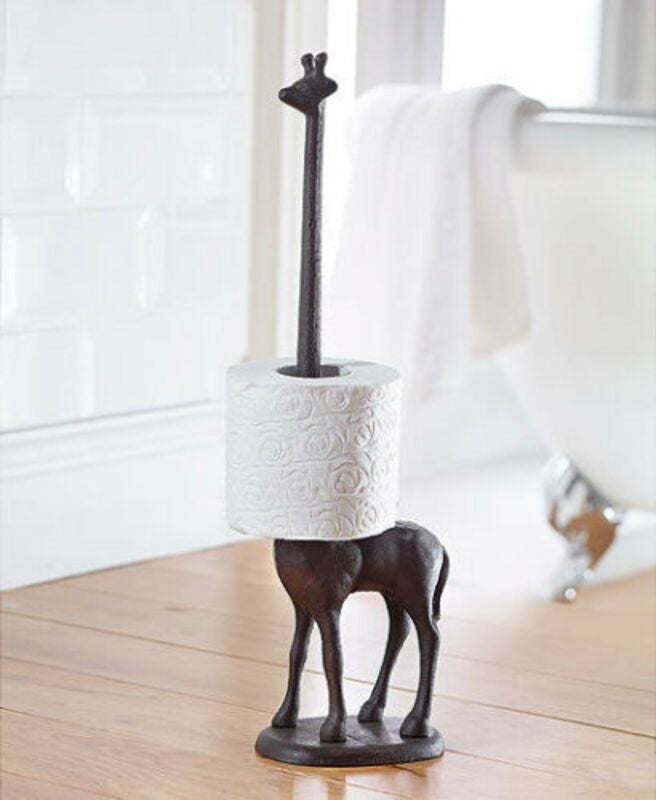 Cast Iron Giraffe Stand Tissue/Toilet Paper Holder