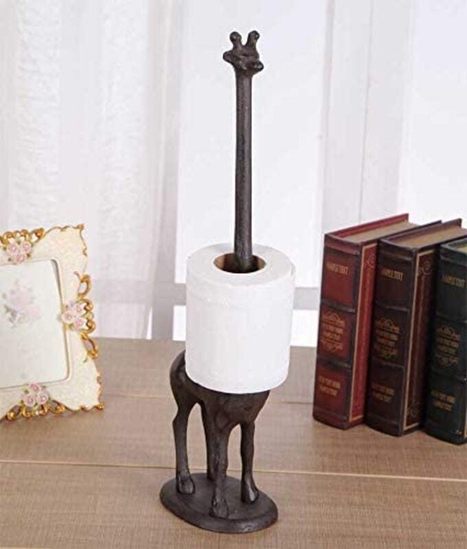 Cast Iron Giraffe Stand Tissue/Toilet Paper Holder
