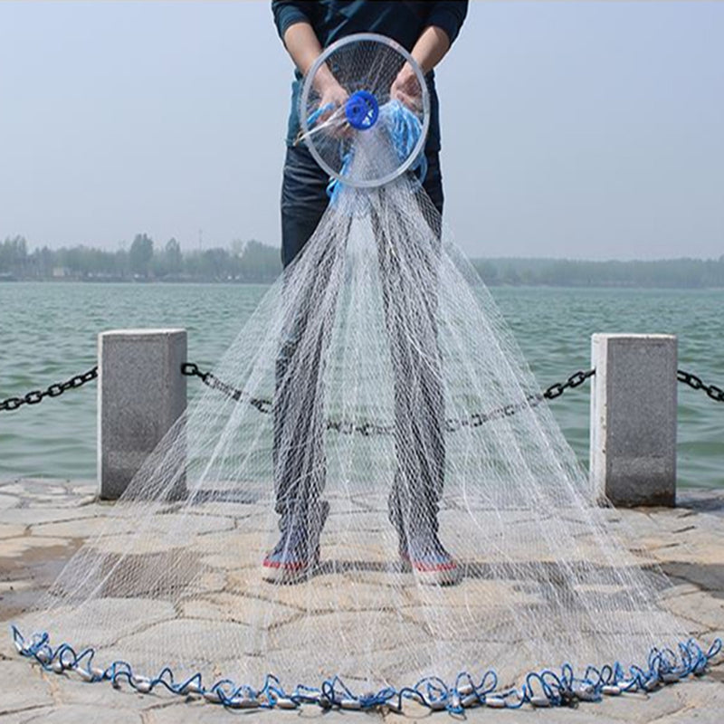 2.4M Hand Cast Fishing Net Spin Nylon Fish Bait Net With Sinker - Nifti NZ