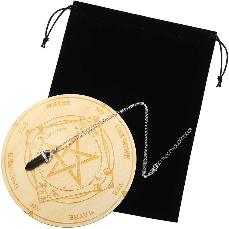 Star Pendulum Divination Metaphysical Message Board with a Crystal Pendulum Necklace