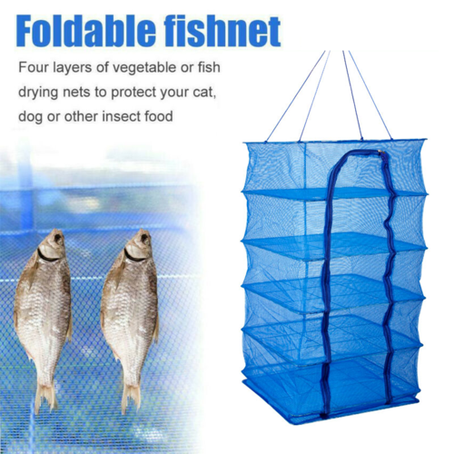 Fish Cooking Mesh Fish/Food Drying Rack Net Folding Mesh Hanger