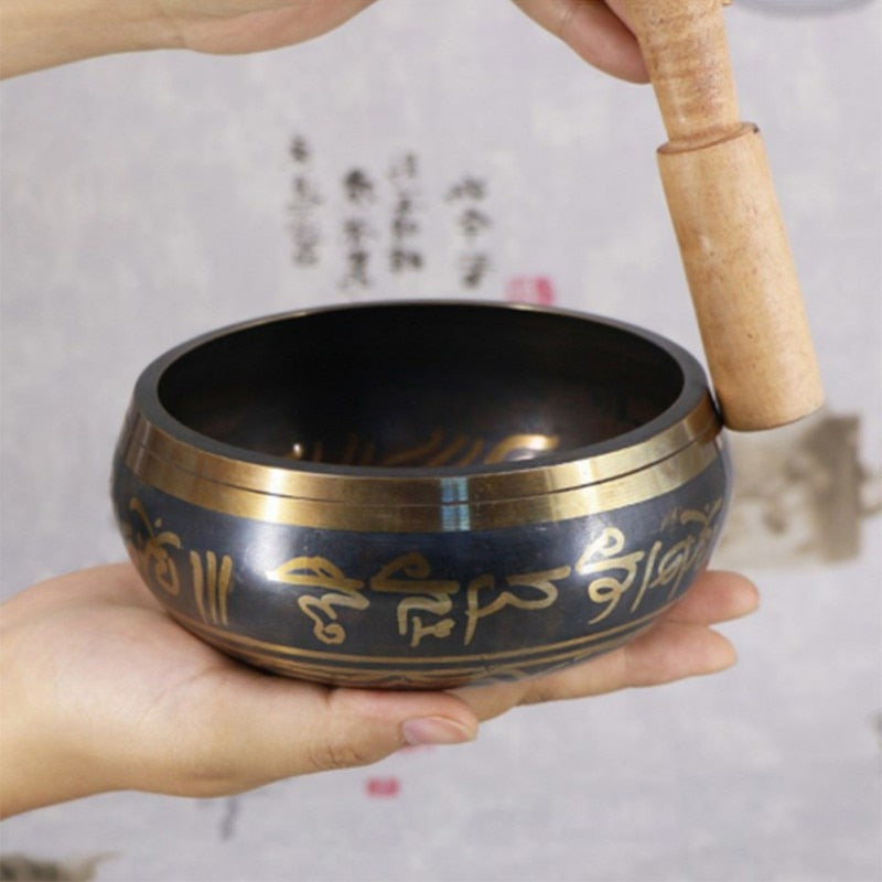 Tibetan Singing Bowl Buddhist Yoga Himalayan Meditation - Hand Hammered Chakra Sound Bowl - Nifti NZ