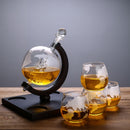 Whiskey Decanter Spirits 34Oz Glass Globe Ship & Glasses - Perfect Gift - Nifti NZ