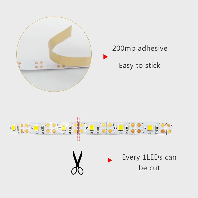 USB LED Strip Lights - USB Flexible LED Tape Ribbon - RGB/Warm White - Nifti NZ
