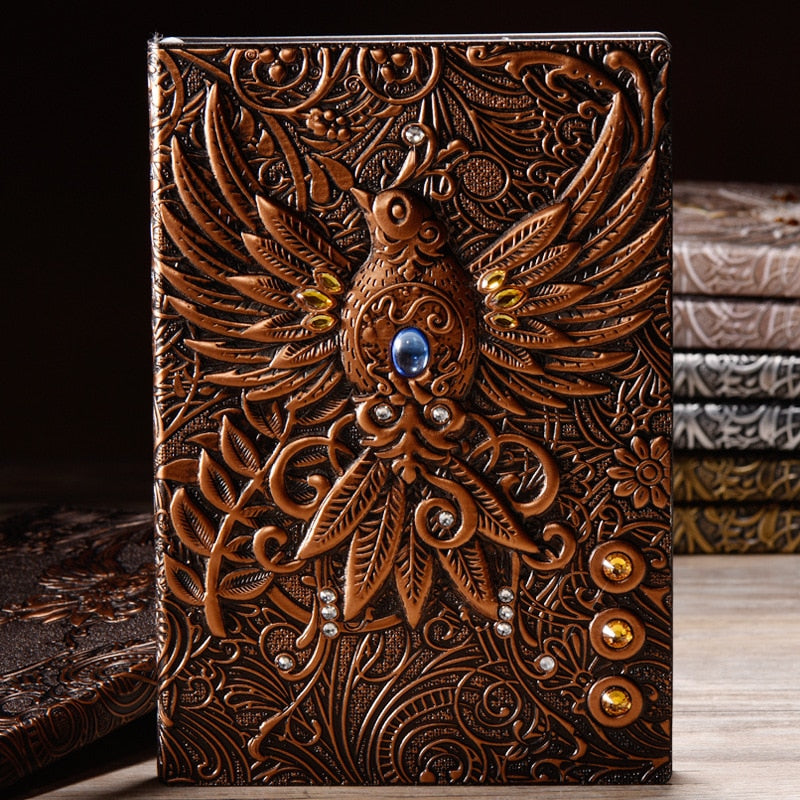 Beautiful Embossed Leather Notebook - Magic Spells Book Hand Book - Nifti NZ