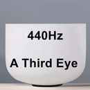 8" Note Chakra Frosted Quartz Crystal Singing Bowl Meditation + Rubber Sticker included - Nifti NZ