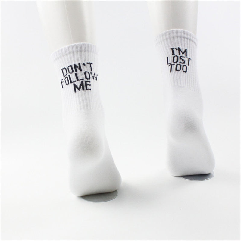Funny Socks With Print - "Don't Follow Me - I'm Lost Too" - Nifti NZ
