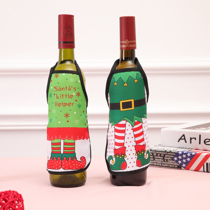 Mini Christmas Apron Wine Bottle Cover For Wine & Liquor bottles Gift - Nifti NZ