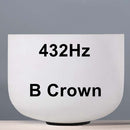 8" Note Chakra Frosted Quartz Crystal Singing Bowl Meditation + Rubber Sticker included - Nifti NZ