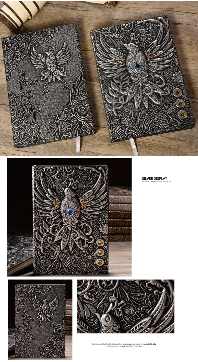 Beautiful Embossed Leather Notebook - Magic Spells Book Hand Book - Nifti NZ