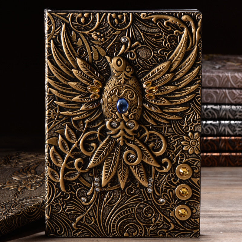 Beautiful Embossed Leather Notebook - Magic Spells Book Hand Book - Nifti NZ