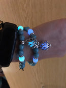 Luminous Natural Stone Healing Bracelet - Lotus Charm Beads