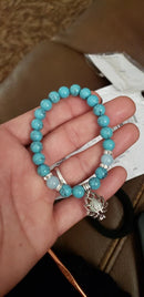 Luminous Natural Stone Healing Bracelet - Lotus Charm Beads