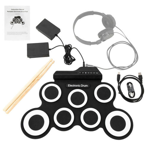 Electronic Drum Set - Roll up silicone drums & accessories