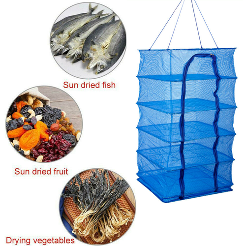 Fish Dry Rack Fish/Food Drying Rack Net Folding Mesh Hanger