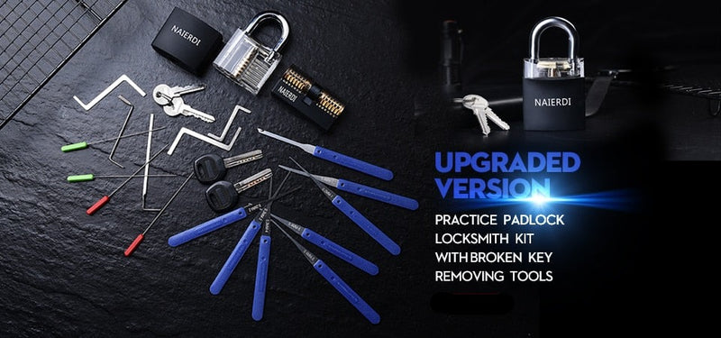 Complete Lock Picking kit - Transparent Practice Padlock Set
