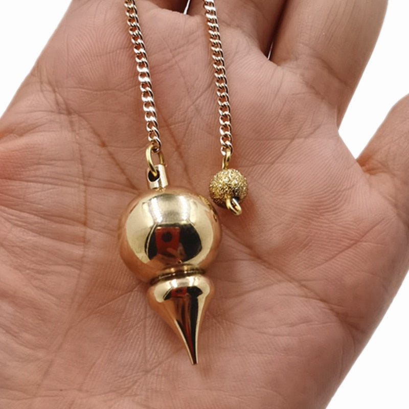 Reiki Healing Spiritual Wicca Amulet - Copper Metal Charm Pendulum - Nifti NZ