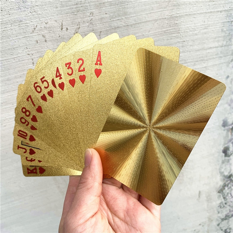 Quality Waterproof Gold PVC Playing Cards - 54pc Deck Poker Classic - Nifti NZ