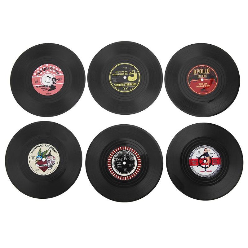 Retro Vinyl Record 6 pack of Coasters - Heat-resistant & Non Slip - Nifti NZ