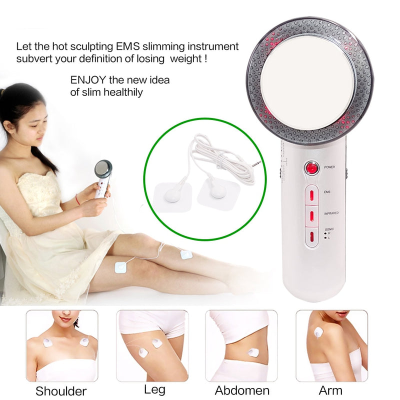 3 in 1 Facial Lifting EMS Infrared Ultrasonic Body Massager Device - Nifti NZ