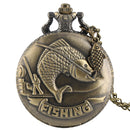 Fishing Carving Design Quartz Pocket Watch - Nifti NZ
