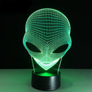 Alien Head 3D Hologram Lamp Night Light With Touch Switch - Nifti NZ