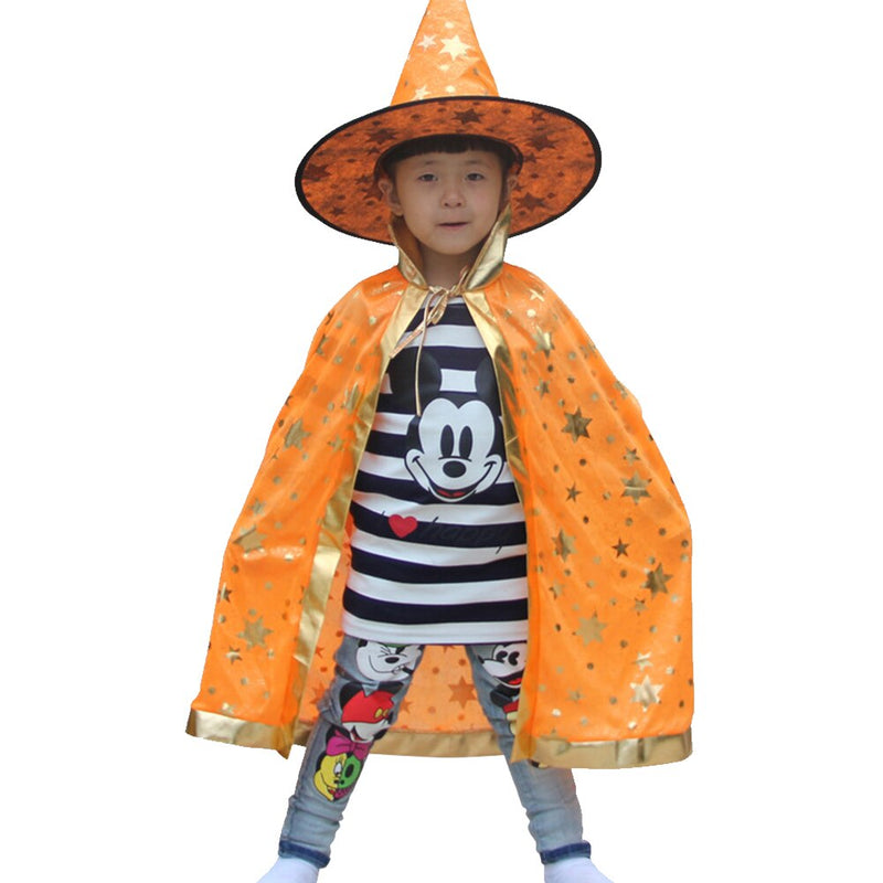 Halloween Costumes for Kids - Wizard/Witch Cape Cloak with Hat - Nifti NZ