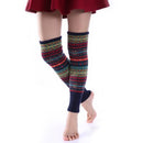 Over Knee Long Knit Leg Warmers - Chic Warm Striped Leggings